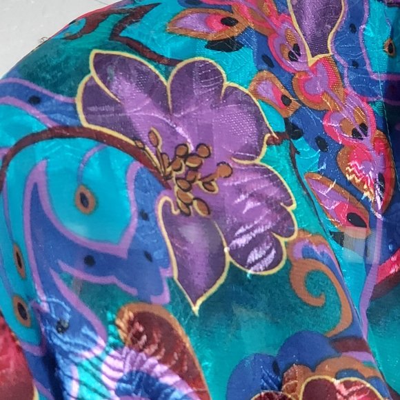 Vintage Victoria Secrets Floral Gold Label Kimono Robe Size PS - Picture 7 of 10